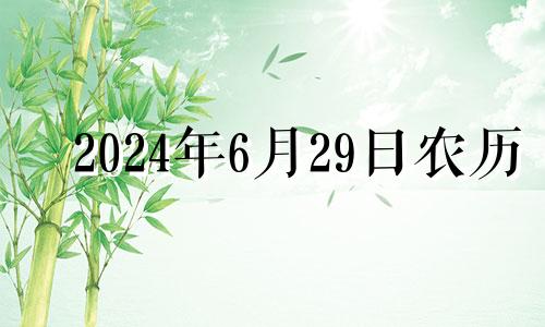 2024年6月29日农历 2024年6月1日黄历