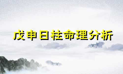 戊申日柱命理分析 戊申日柱八字案例