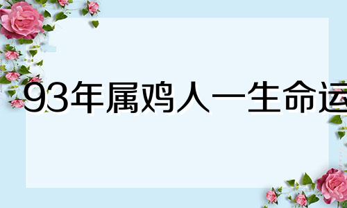 93年属鸡人一生命运 93年属鸡三大坎坷