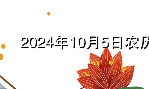 2024年10月5日农历 2024年10月10日是什么日子