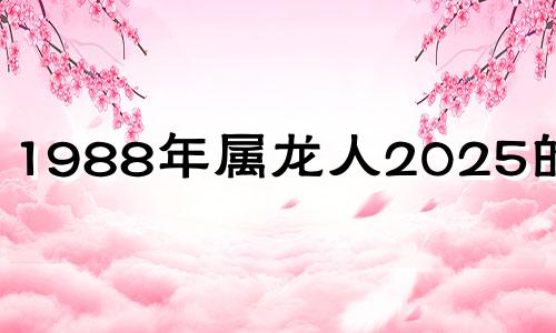 1988年属龙人2025的运势 1988年属龙人2024 未来十年