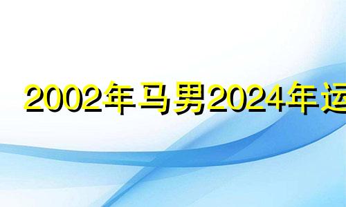 2002年马男2024年运势 2002年属马人2024年运势男性