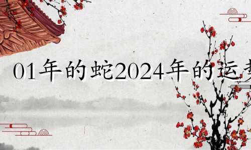 01年的蛇2024年的运势 2001年蛇未来十年的命运