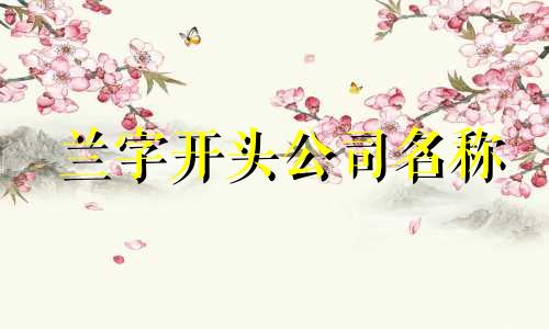 兰字开头公司名称 带兰字的公司取名