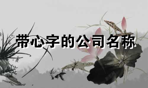 带心字的公司名称 公司取名带芯字