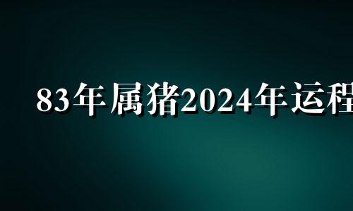 83年属猪2024年运程 1983年属猪未来6年大运