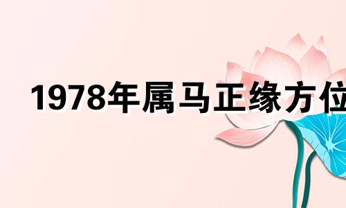 1978年属马正缘方位 78年属马的姻缘在哪年