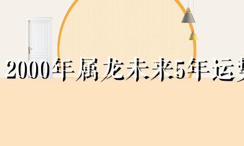 2000年属龙未来5年运势 2000年属龙未来十年运势