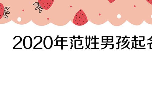 2020年范姓男孩起名 姓范男孩子牛年起什么名字