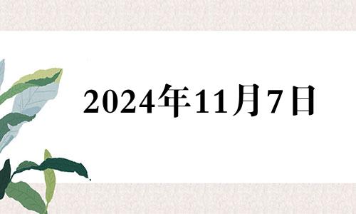 2024年11月7日 2024年11月11日