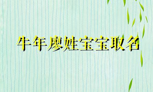 牛年廖姓宝宝取名 2024年出生男孩廖氏取名大全