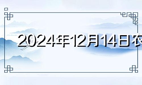 2024年12月14日农历 2020年农历十二月十四日宜忌