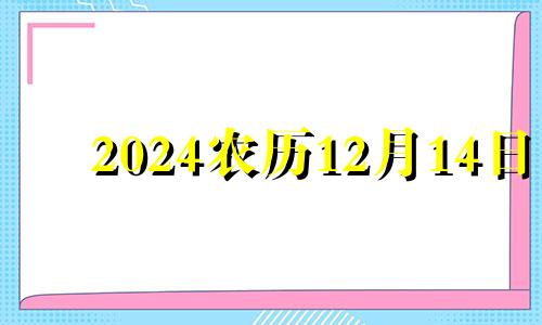 2024农历12月14日 2020农历冬月十四