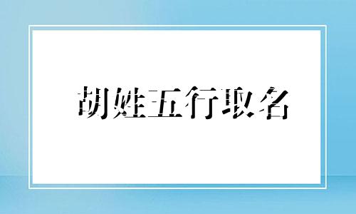 胡姓五行取名 牛年胡姓男孩名字