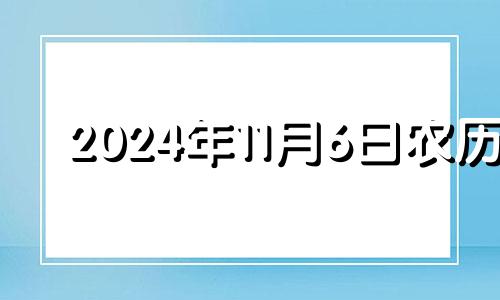 2024年11月6日农历 2024年11月11日星期几