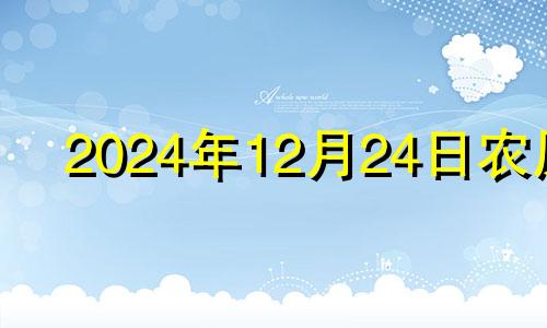 2024年12月24日农历 2024年12月23日