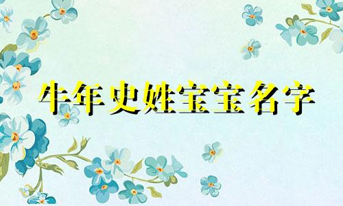 牛年史姓宝宝名字 史姓取名2020年