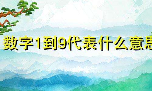 数字1到9代表什么意思 数字1到9代表什么意思有什么含义