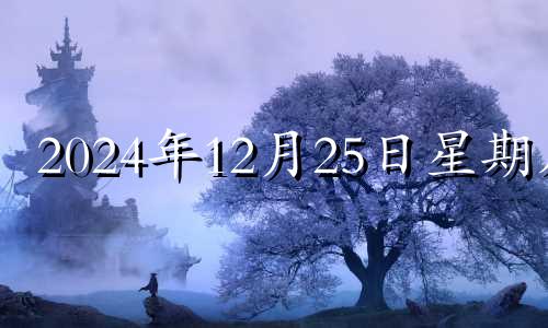 2024年12月25日星期几 农历12月25什么时候